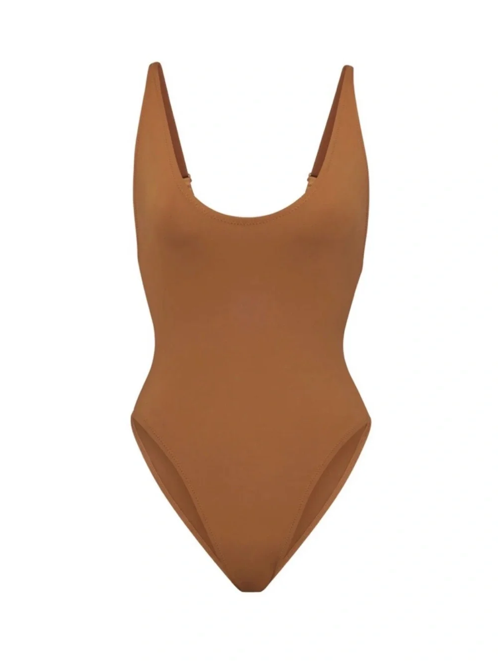 SKIMS • NWT Scoop Neck One-Piece Swimsuit in almond brown XS